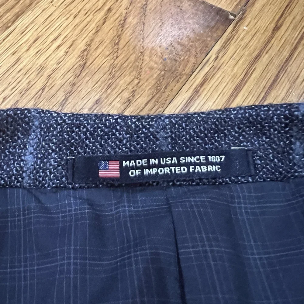 Hart Schaffner Marx Blazer Mens 44L Blue Plaid Sport Coat 2 Button Made in USA‎